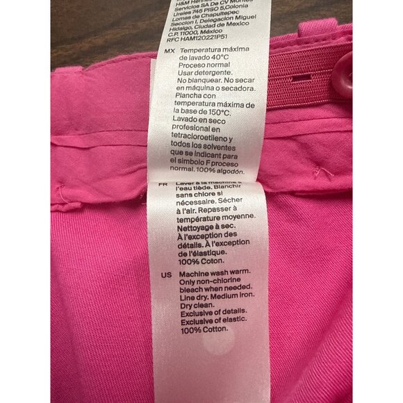 Cos Women’s Pink Cotton Pleated High-Waist Wide-Leg Trousers Size 2 - Picture 9 of 10